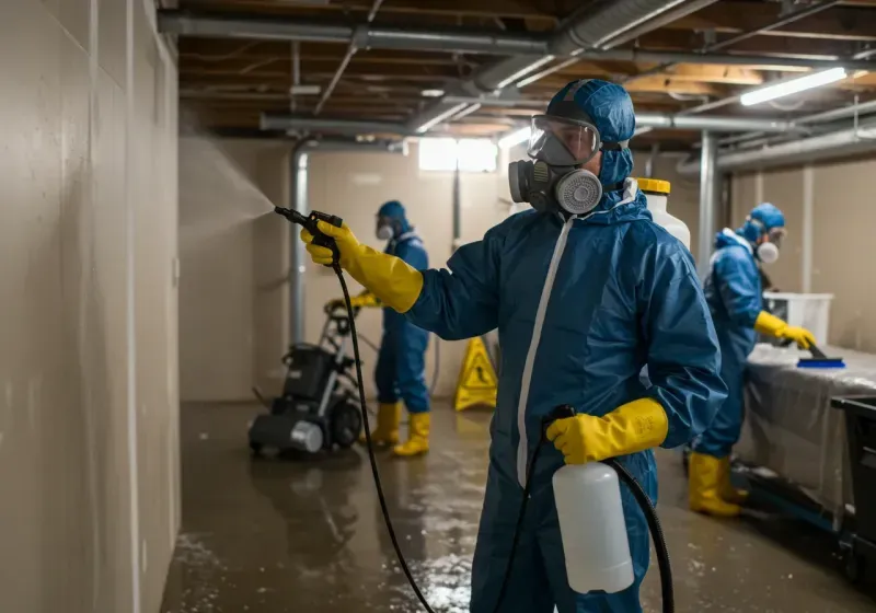 Basement Sanitization and Antimicrobial Treatment process in South Windham, CT